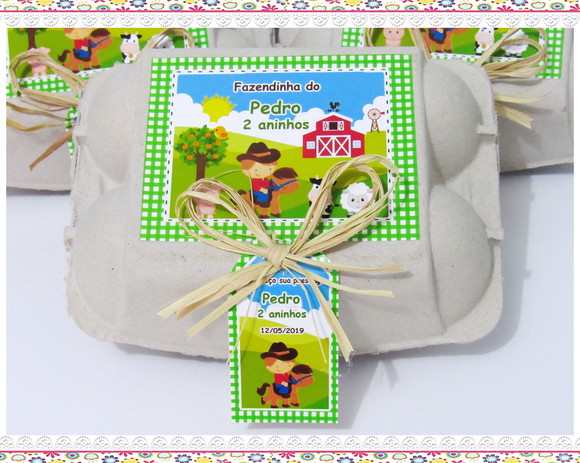 Caixinha de Ovos Personalizada Fazendinha - Imagem 3