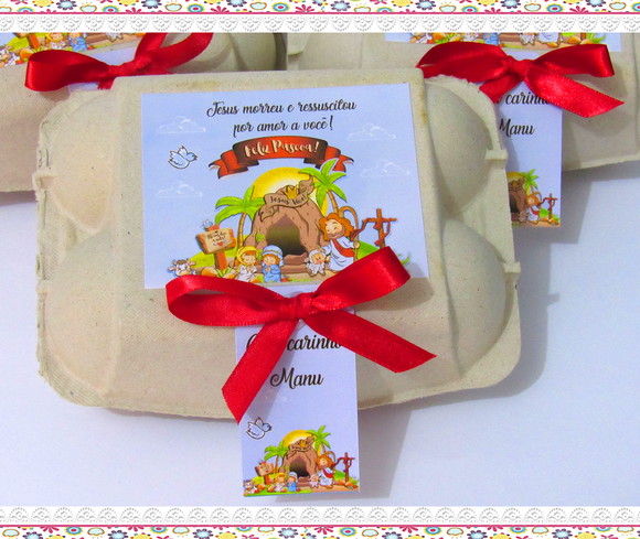 Caixinha de Ovos Personalizada Páscoa Cristã