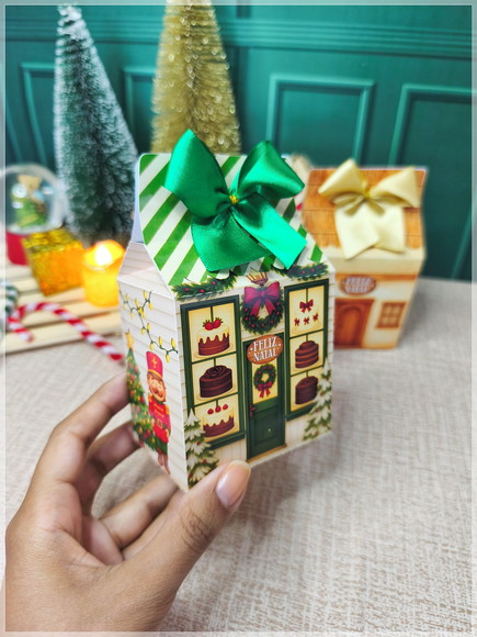 Caixinha Maletinha Casinha de Natal - Imagem 4