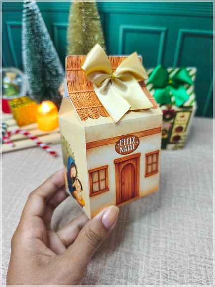 Caixinha Maletinha Casinha de Natal - Imagem 3
