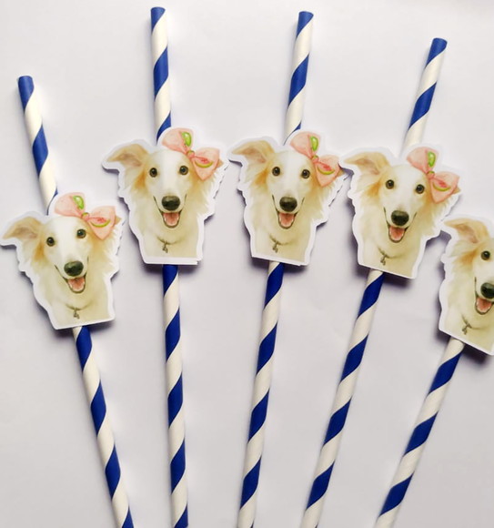 Canudo de Papel Personalizado Cachorrinha