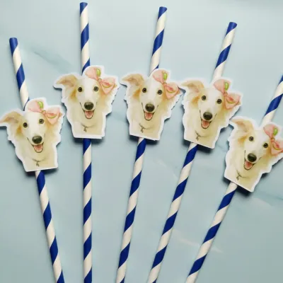Canudo de Papel Personalizado Cachorrinha