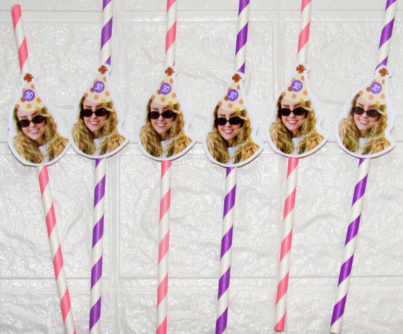 Canudo de Papel Personalizado Carinha de Festa Chapeuzinho - Imagem 3
