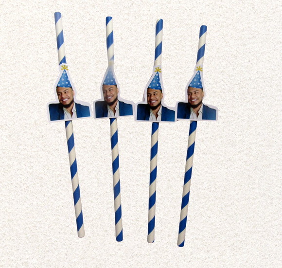 Canudo de Papel Personalizado Carinha de Festa Chapeuzinho - Imagem 2