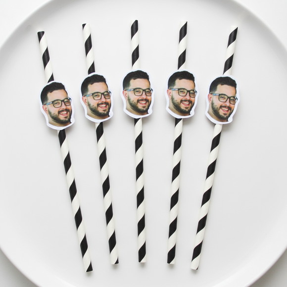 Canudo de Papel Personalizado com Foto Rostinho - Imagem 2
