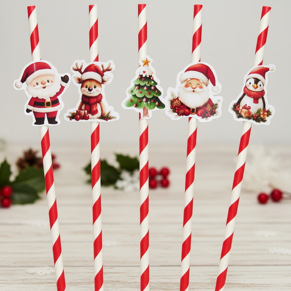 Canudo de Papel Personalizado Natal - Imagem 3