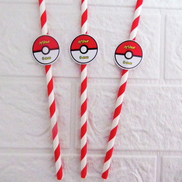 Canudo de Papel Personalizado Pokémon - Imagem 2