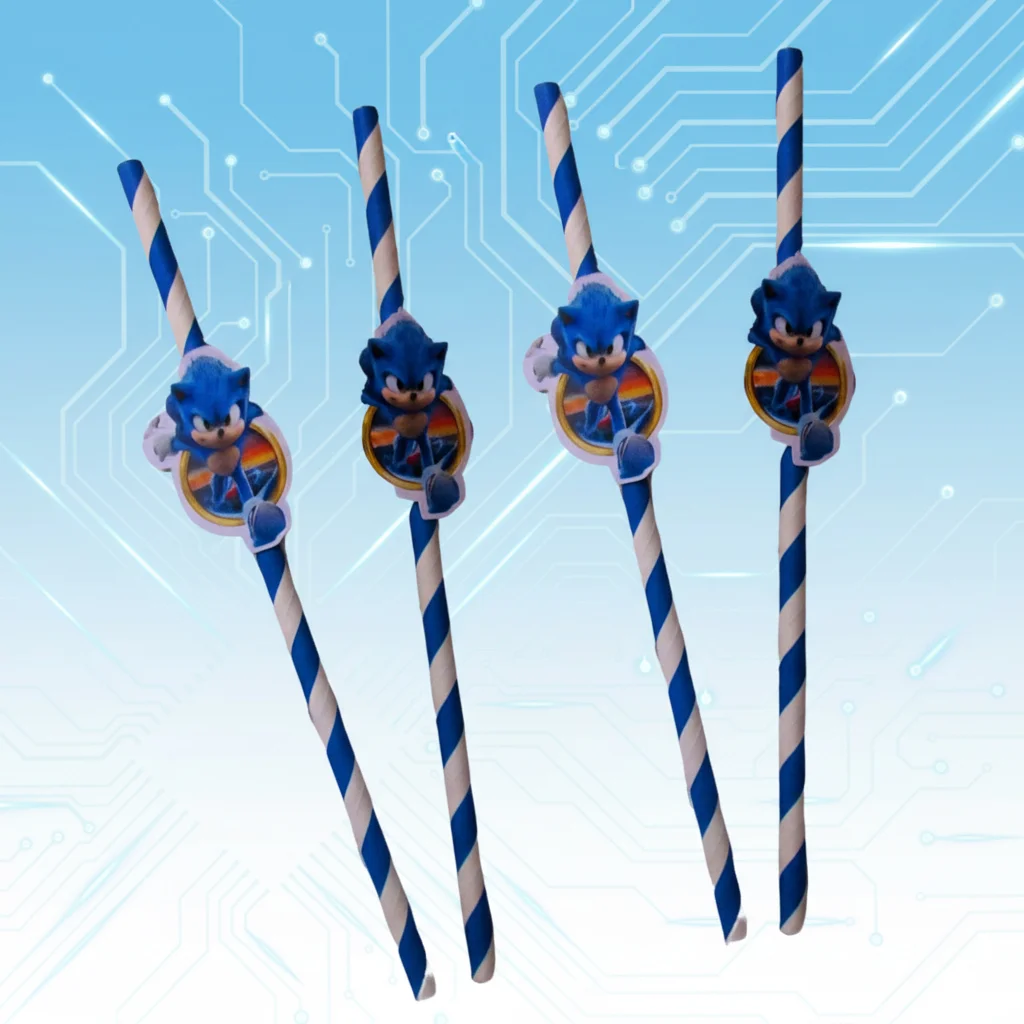 Canudo de Papel Personalizado Sonic - Imagem 2