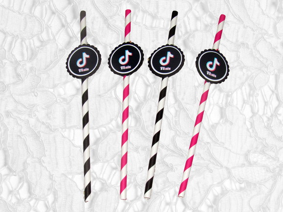 Canudo de Papel Personalizado Tik Tok - Imagem 1
