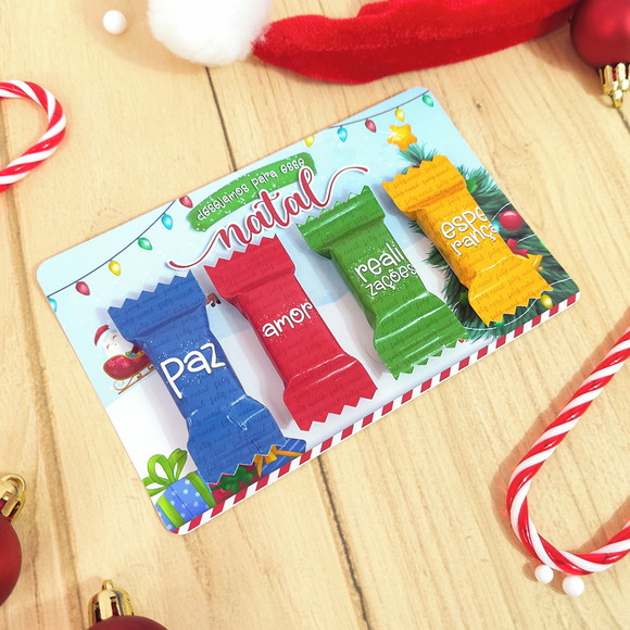 Card com 4 Balinhas Personalizada Natal - Imagem 2