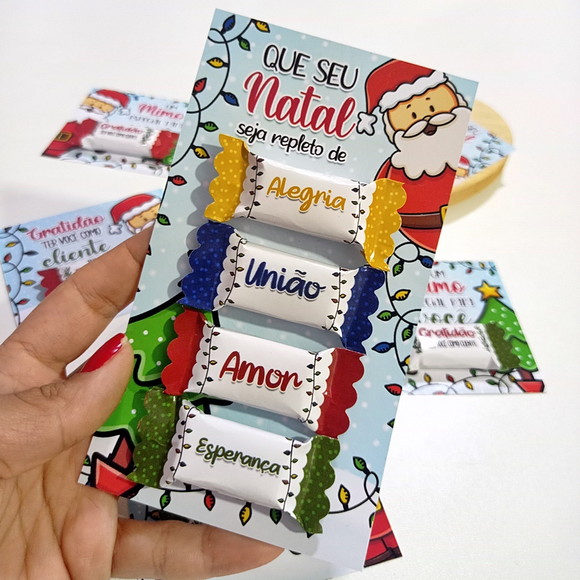 Card com 4 Balinhas Personalizada Natal - Imagem 2