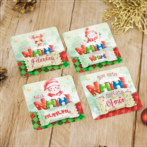 Card com Balinha Personalizada Brinde Natalino - Imagem 2