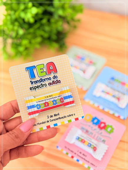 Card com Balinha Personalizada Conscientização do Autismo