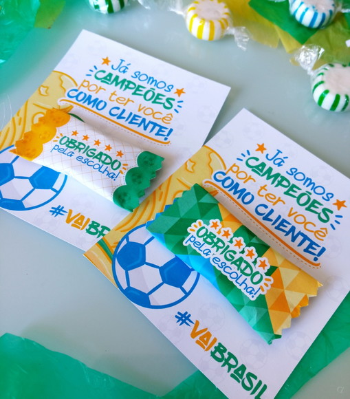 Card com Balinha Personalizada Copa do Mundo - Imagem 2