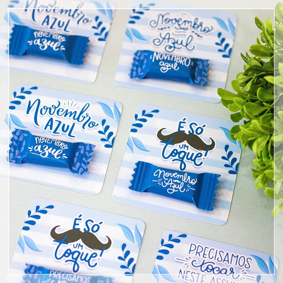 Card com Balinha Personalizada Novembro Azul - Imagem 2