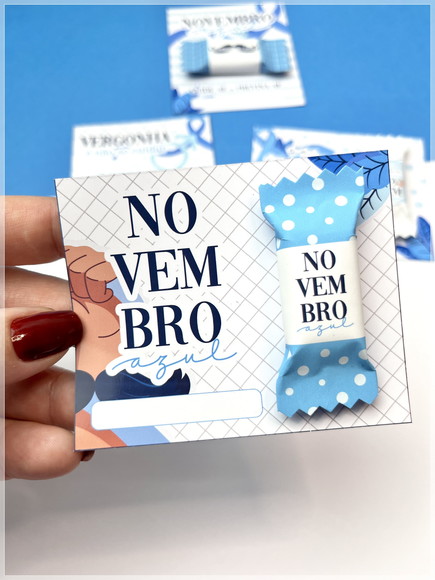 Card com Balinha Personalizada Novembro Azul - Imagem 4