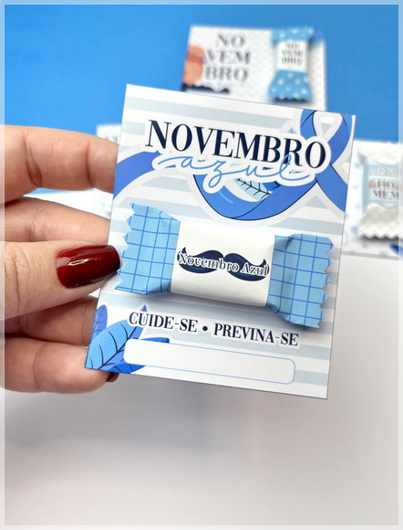 Card com Balinha Personalizada Novembro Azul - Imagem 3