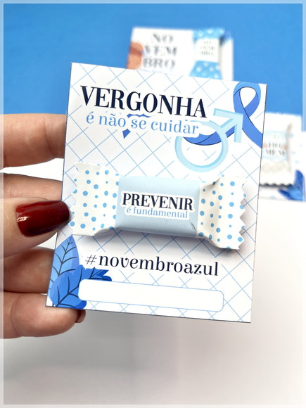 Card com Balinha Personalizada Novembro Azul - Imagem 2