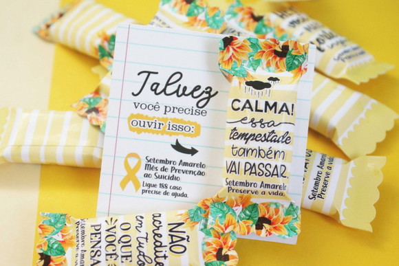 Card com Balinha Personalizada Setembro Amarelo