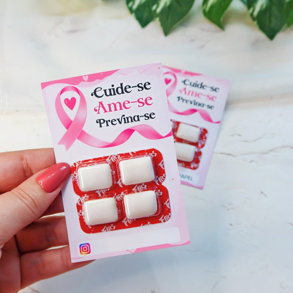 Card com Chiclete Brinde Outubro Rosa - Imagem 2