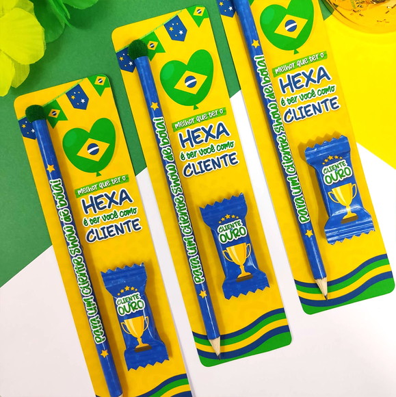 Card com Lápis e Balinha Copa do Mundo - Imagem 3