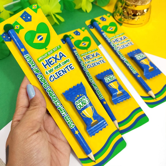Card com Lápis e Balinha Copa do Mundo - Imagem 2