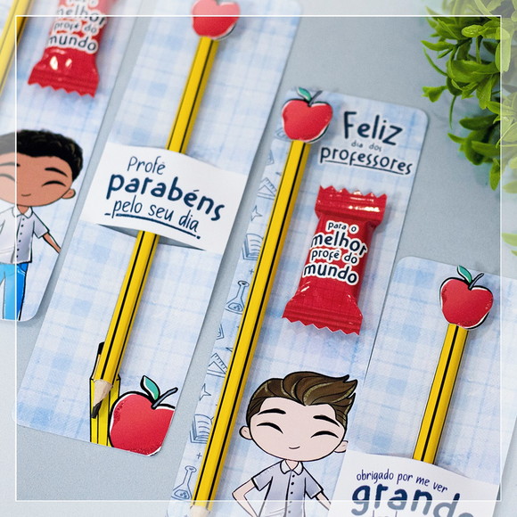 Card com Lápis e Balinha Dia dos Professores - Imagem 2