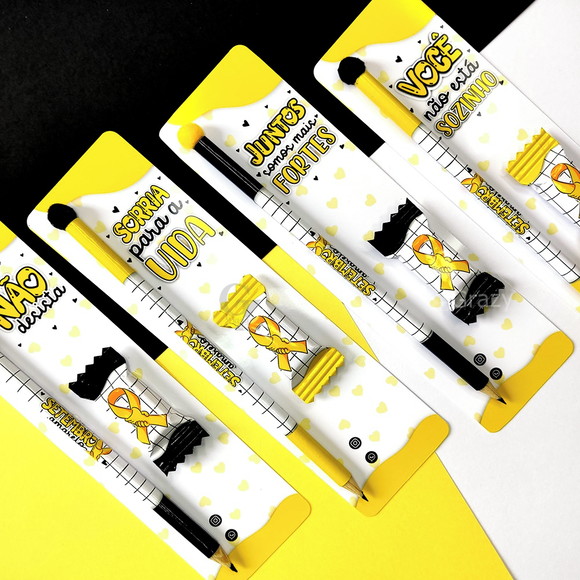 Card com Lápis e Balinha Setembro Amarelo - Imagem 2