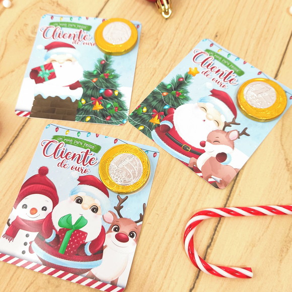 Card com Moeda de Chocolate Brinde Natal - Imagem 2