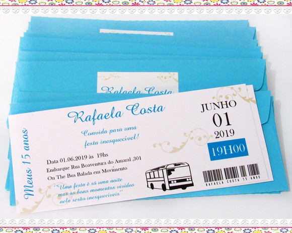 Convite Ingresso - Passagem de Ônibus