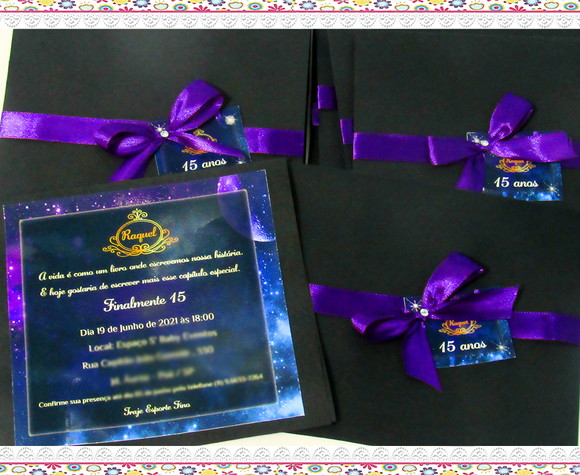 Convite Personalizado 15 Anos Galáxia - Imagem 3
