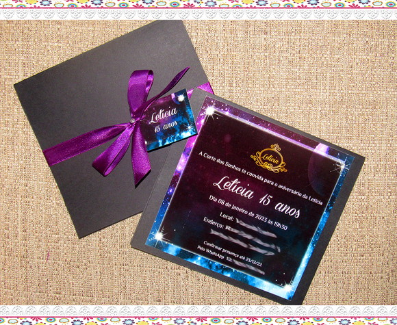 Convite Personalizado 15 Anos Galáxia - Imagem 2