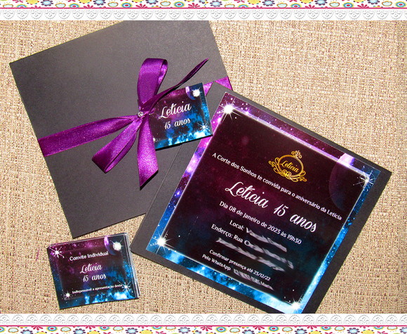 Convite Personalizado 15 Anos Galáxia - Imagem 4