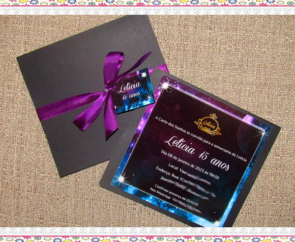 Convite Personalizado 15 Anos Galáxia - Imagem 5