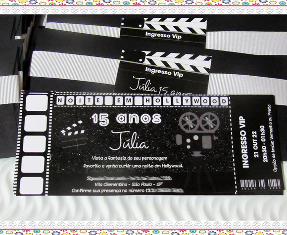 Convite Personalizado Ingresso Cinema - Imagem 3