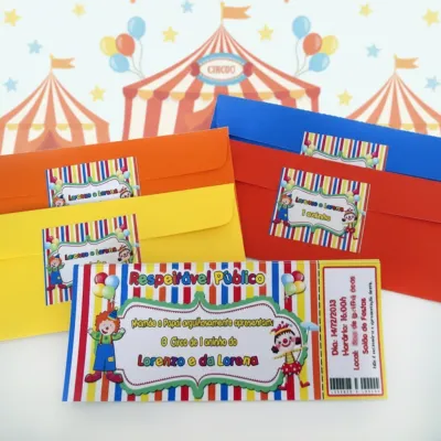 Convite Personalizado Ingresso de Circo