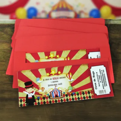 Convite Personalizado Ingresso de Circo Vintage