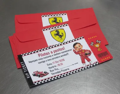 Convite Personalizado Ingresso de Fórmula 1