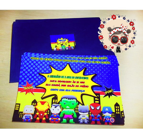Convite Personalizado Super Heróis - Imagem 2