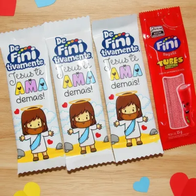 Envelope com Bala Fini Brinde Cristão