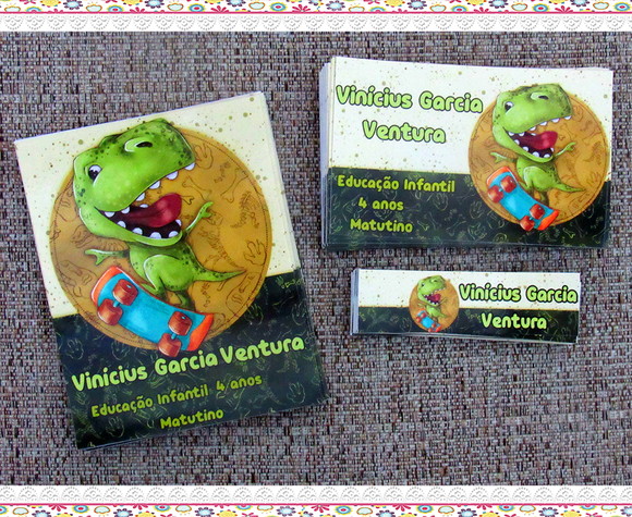 Etiquetas Escolares Personalizadas Dinossauro