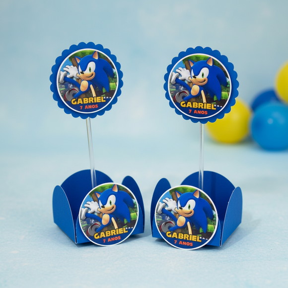 Forminha + Topper para Docinhos Sonic - Imagem 2
