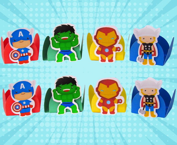 Forminhas para Docinhos Super Heróis ( 50 unidades)
