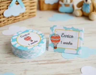 Kit Adesivo e Tag Balãozinho (30 pares)