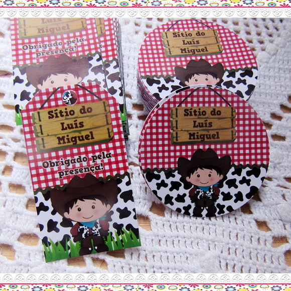 Kit Adesivo e Tag Fazendinha (30 pares) - Imagem 1