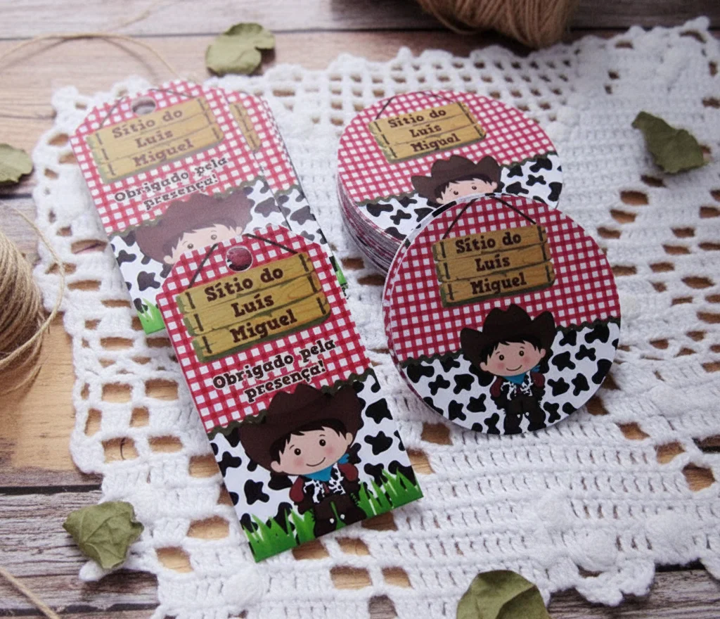 Kit Adesivo e Tag Fazendinha (30 pares) - Imagem 2