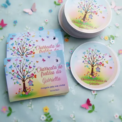 Kit Adesivo e Tag Jardim Encantado (30 pares)