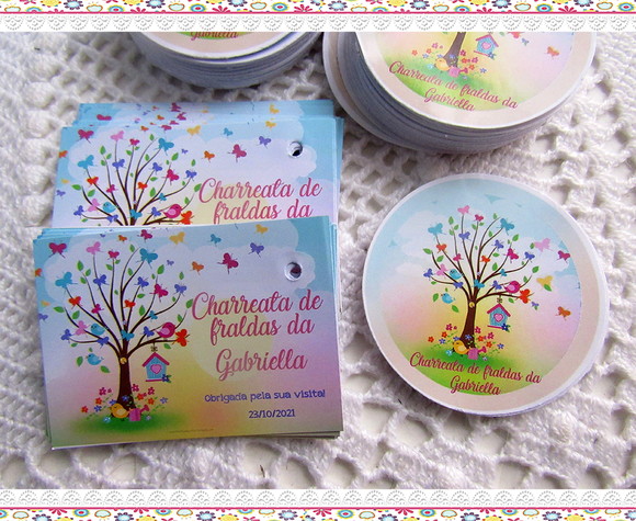 Kit Adesivo e Tag Jardim Encantado (30 pares) - Imagem 1