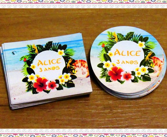 Kit Adesivo e Tag Moana (30 pares) - Imagem 1