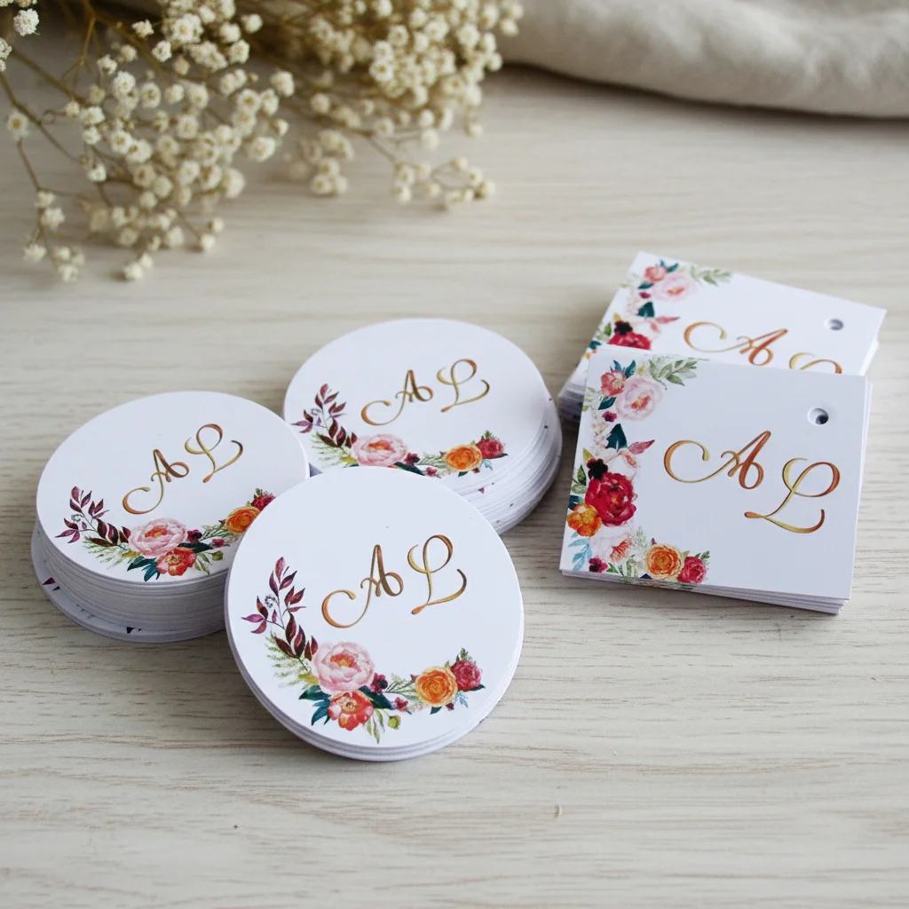 Kit Adesivo e Tag Personalizados Casamento (30 pares) - Imagem 1